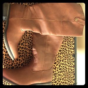 Brown riding boots