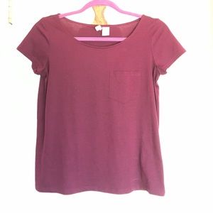 H&m basic maroon t shirt with pocket