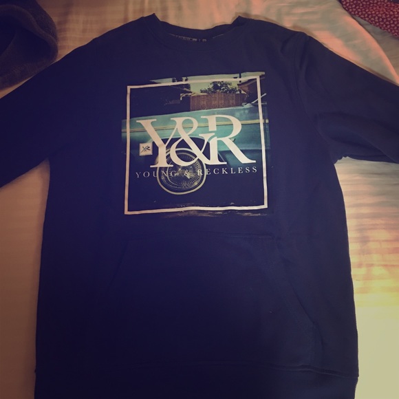 Young and Reckless crew neck with hoodie pocket