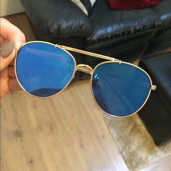Blue mirrored sunglasses