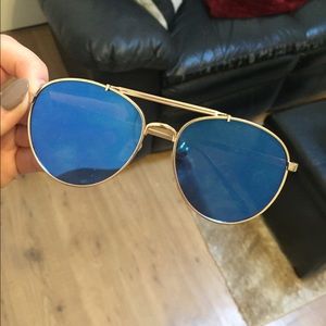 Blue mirrored sunglasses