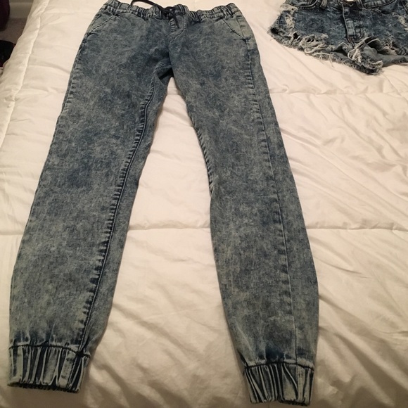 Acid wash joggers