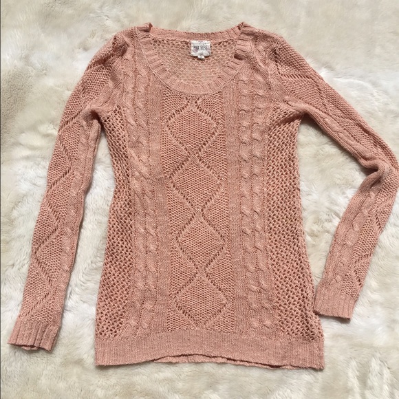 Pale Pink Sheer Knit Sweater
