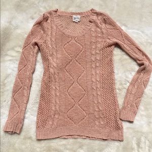 Pale Pink Sheer Knit Sweater