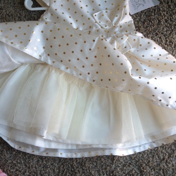 Cream dress with gold polka dots - Picture 2 of 4