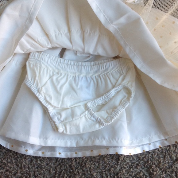 Cream dress with gold polka dots - Picture 3 of 4