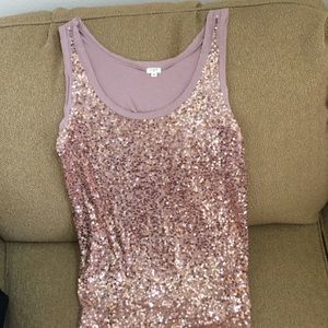 Rose gold sequined tank top🔥