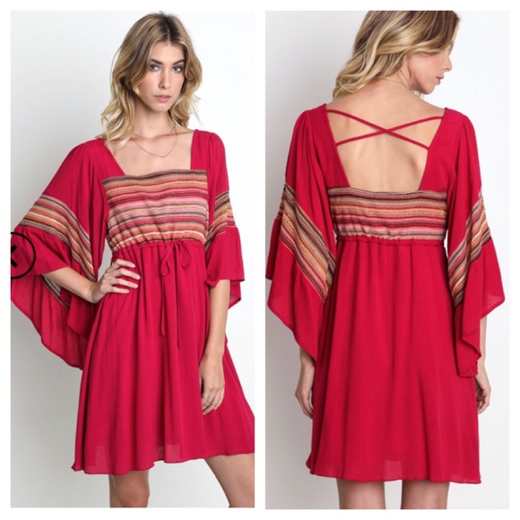 Boho bell sleeves dress - Picture 2 of 4