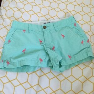 printed flamingo chino shorts