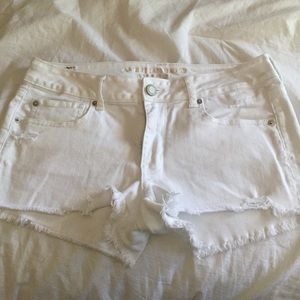 American eagle white jean shorts