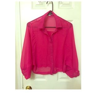 Colorful button down top