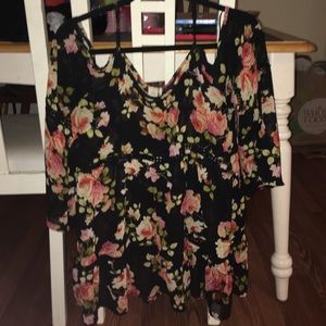 Paper crane off the shoulder top