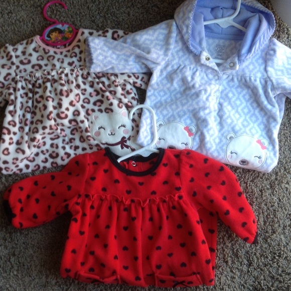 Carter's Other - Bundle of 3 fleece baby pajamas