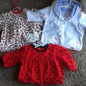 Bundle of 3 fleece baby pajamas