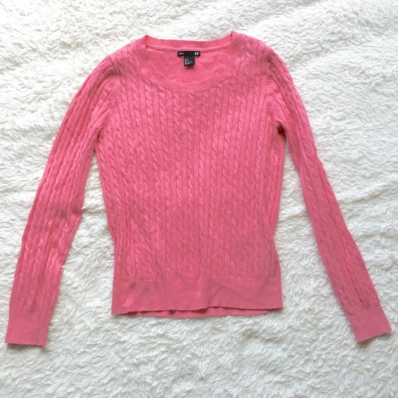 ✨💗PRICE FIRM💗✨Pink Cotton Cable Knit Sweater