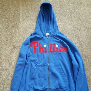NWOT Philadelphia Phillies Blue Hooded Zip-Up