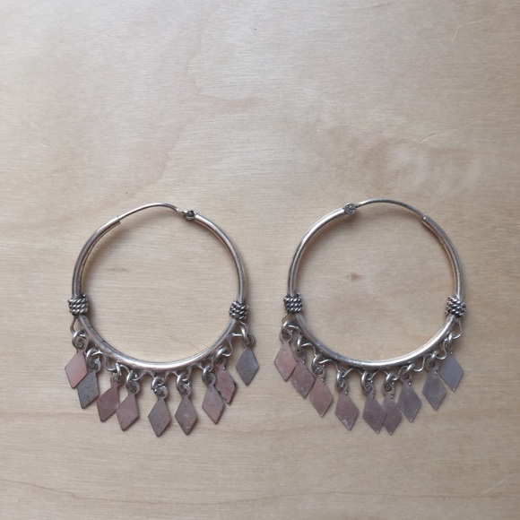 Seeking Silver Bohemian Hoop Earrings