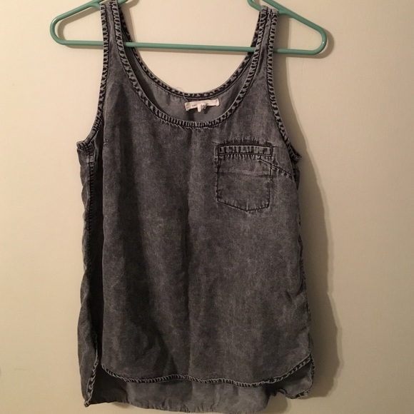 Acid wash denim tank