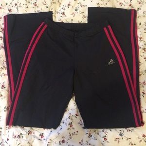 Adidas black and hot pink yoga pants