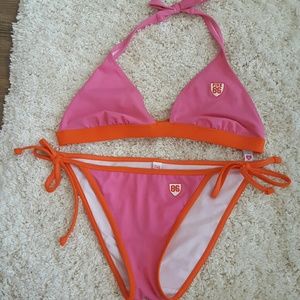 VS pink "Team Pink" pink and orange bikini