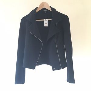 🐶 Black Textured Moto Jacket