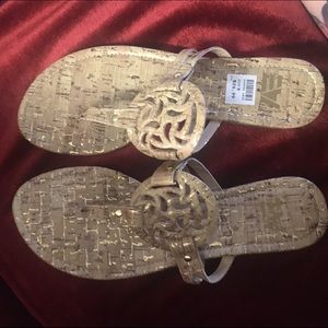 Cork print sandals New, never worn.