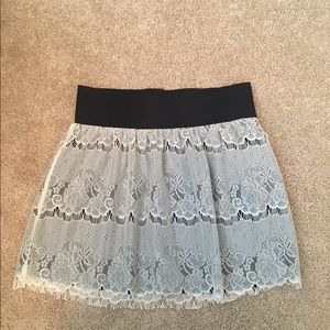 Black and cream lace skirt