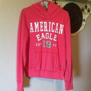 American Eagle Hoodie Sweatshirt Size Large Red