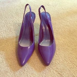 BCBGirls purple leather heels