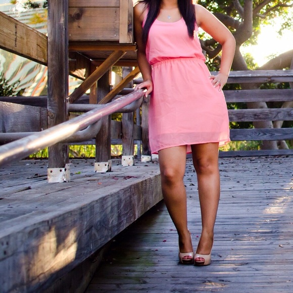 Coral summer dress
