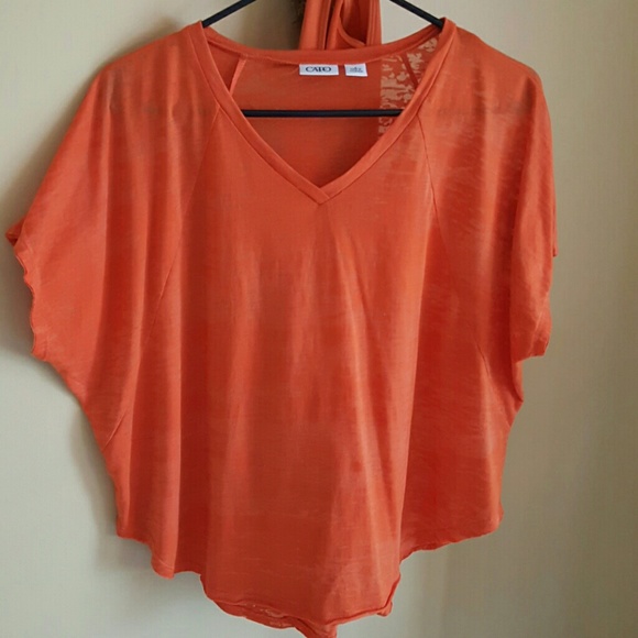 Orange burnout top with tank top - Picture 1 of 2