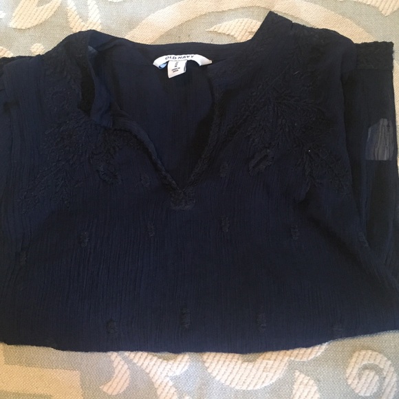 Navy short sleeve top