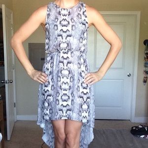 High-low snake print dress