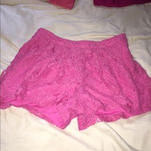 Pink shorts looks like skirt