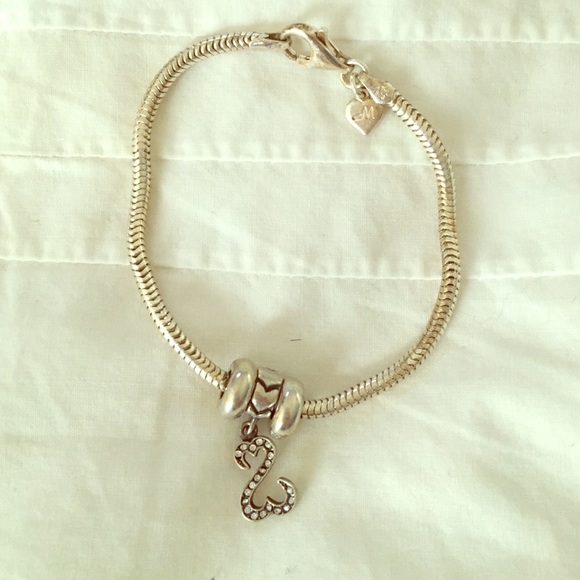 Open heart charm bracelet