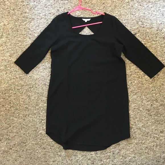 Black shift dress with keyhole back