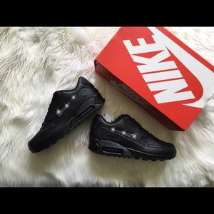 AUTHENTIC NIKE WOMENS AIR MAX 90 LEATHER BLACK