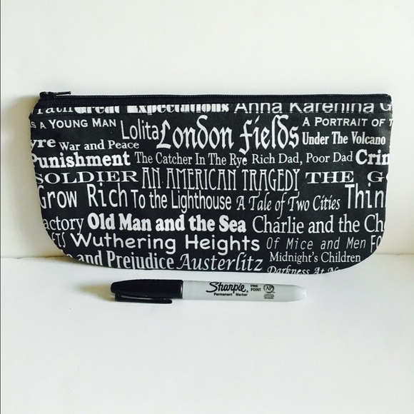 Classic Book Title Zippered Pencil Pouch
