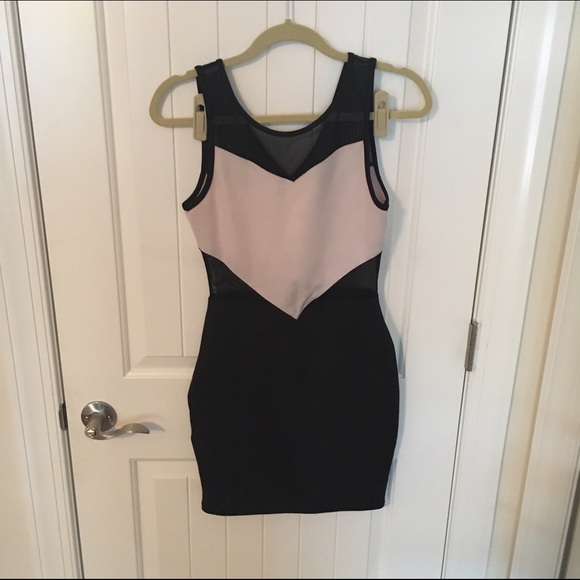 Black and White mesh party dress