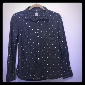 Polka dot button down shirt