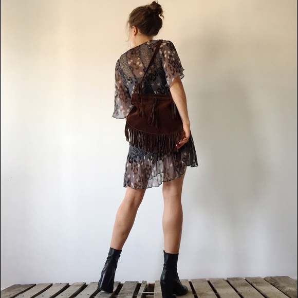 Vintage suede brown bag