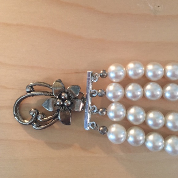 Multi-strand, pearl bracelet.