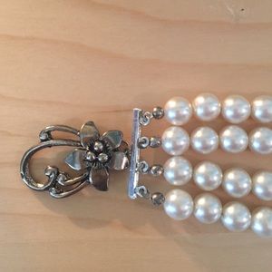Multi-strand, pearl bracelet.