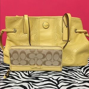 Authentic Coach carryall and matching wallet