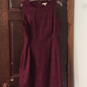 Burgundy Eva mendes cocktail dress