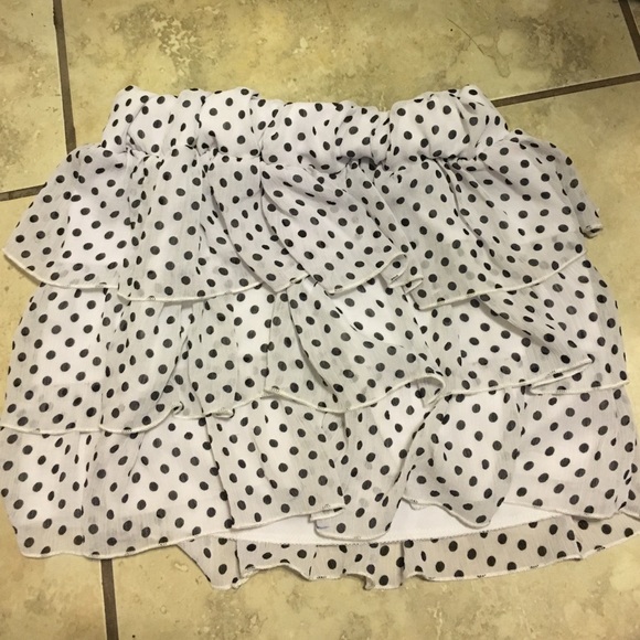 Deb XS Black and White Polka Dot Skirt - Picture 1 of 1