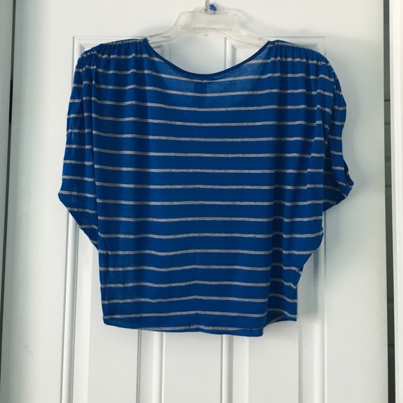 Striped Blue Crop Top - Picture 2 of 3