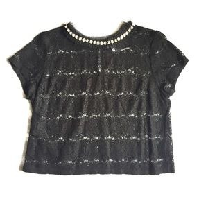 Bisou Bisou Lace Sheer Crop Top