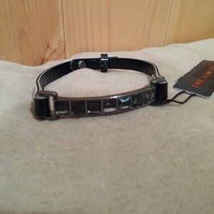 The Limited Black Leather Bracelet w/Rhinestones
