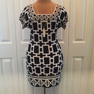 White House black market WHBM printed dress XXS